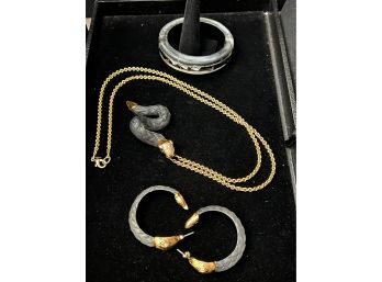 Alexis Bittar Costume Jewelry With Serpent Design