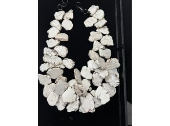 Special & Unique White Buffalo Turquoise Double Strand Necklace By Nest Jewelers