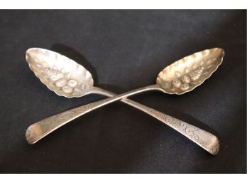 Set Of 2 Sterling Silver Spoons