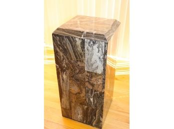 Fabulous Geode Tile Covered Hollow Pedestal In Rich Grays, Browns & Cream