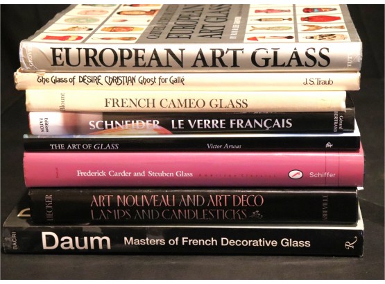 8 Art History & Design Hard & Soft Cover Books  European Art Glass & More
