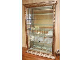 Oversized Ornate Frame Curio Cabinet With 7 Interior Shelves & Dimmable Overhead Lights