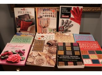 Assortment Of Fabulous Knitting, Crocheting And Sewing Soft & Hardcover Books