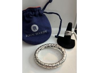 John Hardy Heavy Sterling Snake Embellished Bracelet Plus Ring