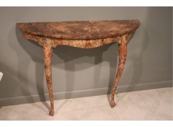 Demilune Console Table With Painted Faux Finish