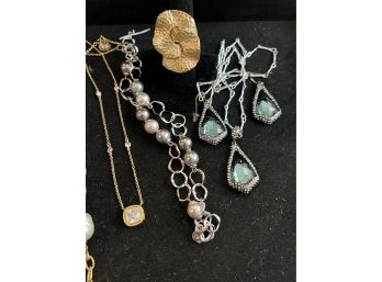 Assortment Of Costume Necklaces, Bracelets And Earrings