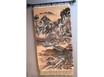Finely Hand Woven Silk & Wool Blend Chinese Wall Hanging Area Rug