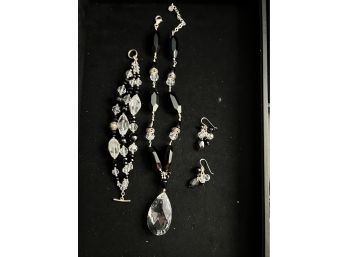 BARSE Costume Quality Jewelry With Sterling Details. Includes Necklace, Earrings And Bracelet
