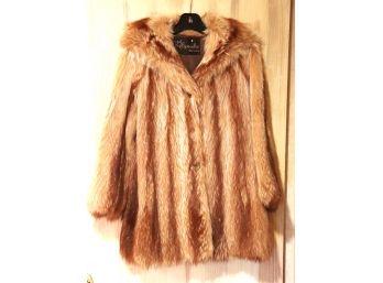 Vintage Plush Raccoon Fur Jacket - Womans Size Medium To Large