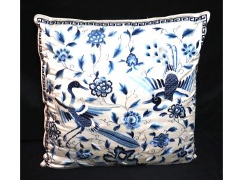Pair Of Decorative Throw Pillows  Fine Silk Embroidered & Velvet