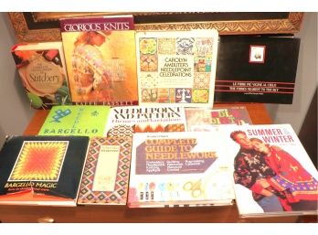 Large Collection Of Needle Point And Knitting Hard And Softcover Books
