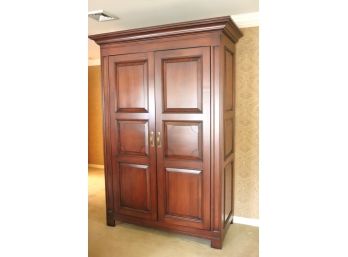 Large Media Armoire/Cabinet With Slide In Doors TV Part Pulls Out & Swivels, Includes Several Drawers