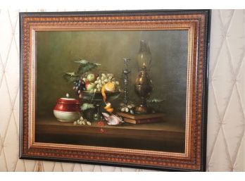 Signed Still Life Painting By Artist Luzanguis In A Quality Frame