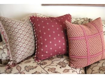 Set Of 3 Pretty Accent Pillows With Assorted Patterns, Quality Well-Made Pillows