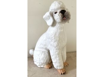 Adorable Ceramic Poodle Statue For Decorating A Corner Of Your Home