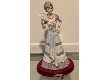 Capodimonte Figurine Of Elegant Lady With Fan By Vitorio Sabadini