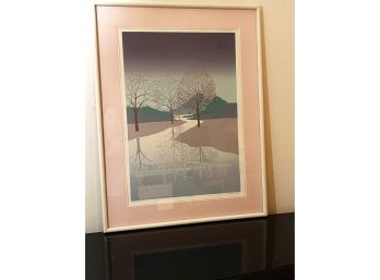 Vintage Framed Print Titled 'Reflections II' Signed Alex Miles