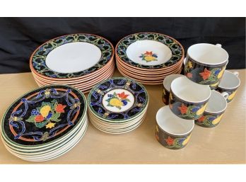 Set Of Casual Dinnerware By Victoria & Beale In The Napoli Pattern