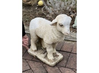 Cute Vintage Outdoor Cement Statue Of A Lamb