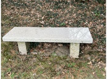 Heavy Speckled Granite Outdoor Bench On Unpolished Granite Legs