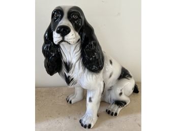 Realistic Looking Ceramic Spaniel Dog Statue Made In Italy For Decorating Your Home