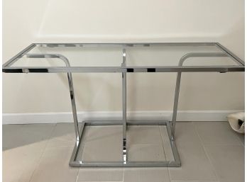 Modern Chrome Console With Glass Top Ideal Look For Modern Homes