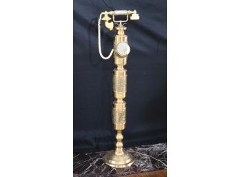 Vintage Rotary Brass Finish Ornate Floor Standing Telephone
