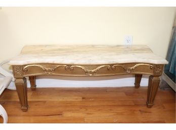 Marble Topped Table With Gilded Base  Great Look For Under A Tall Wall Mirror