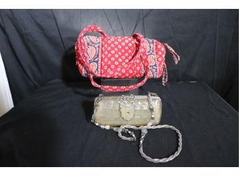 Pair Of Eclectic Handbags  Vera Bradley & Molded Clutch Bag
