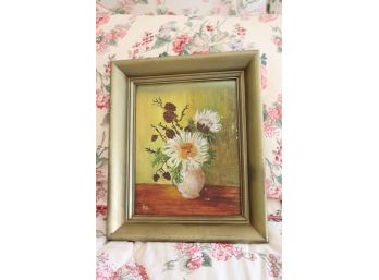 Signed Still-life Painting On Board By Regina Boelicki In Gold Frame