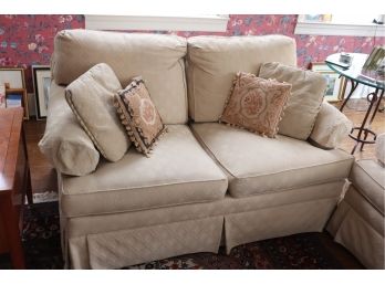 Vintage Ethan Allan Roll Arm Loveseat With Loose Seat Cushions