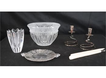 Assorted Decorative Tabletop Accessories  Orrefors Crystal Vase & More