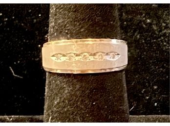 14K YG/WG Mixed Gold  Women's Ring With Diamond Accents Size 6
