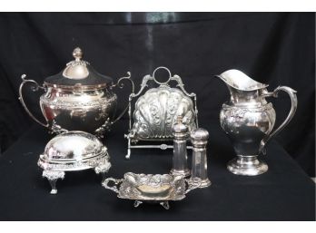 Lot Of Exquisite Silver-Plated Serving Pieces By Various Makers