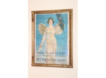 Signed Haskell Coffin Vintage Mural Advertising Poster In Gold Painted Frame