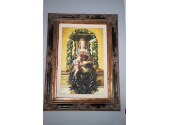 Romantic Italian Style Painting On Canvas By G Crisuoli In Ornate Antiqued Frame