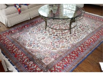 Fabulous Finely Hand-Woven Vibrant Wool Area Rug With Fowl & Floral Motif