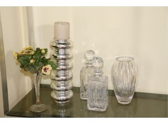 Assorted & Eclectic Decorative Tabletop Accessories  Chrome & Glass
