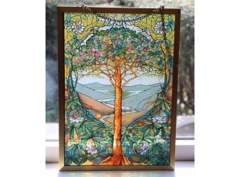 Amazing Louis C Tiffany Reproduction Printed Glass Hanging Panel