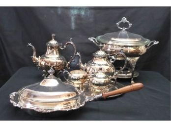Assorted Classic Silver Plate Serving Pieces  7 Pieces In Total