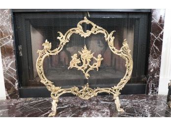 Vintage Louis XVI Style Ornate Decorative Fireplace Screen
