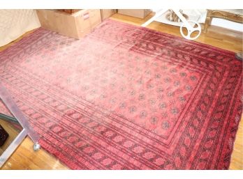 Tightly Hand-Woven Bokhara Style Wool Area Rug