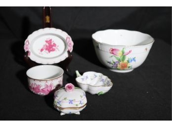 Fabulous Assorted Hand Painted Hungarian Fine Porcelain By Herend