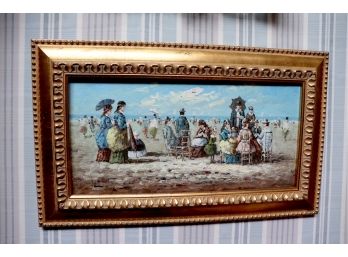 Oil On Board Painting With Gold Painted Frame - Unsigned