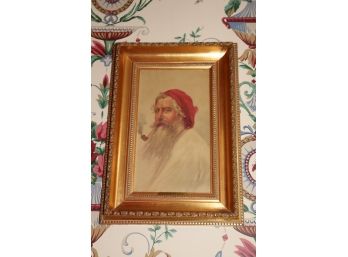 The 'Old Man Of Capri' Art Print In Gold Vintage Frame