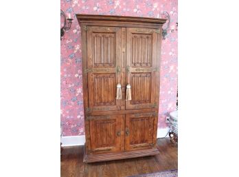 Oversized Mediterranean Style Solid Wood Armoire