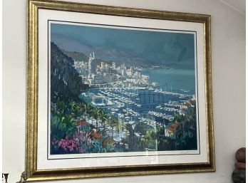 Large Framed Lithograph Signed By Artist Kerry Haller 57 W X 48 Tall In Quality Frame