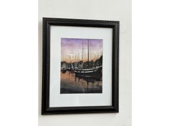 Historical Naval Ship Watercolor By Judith Levy