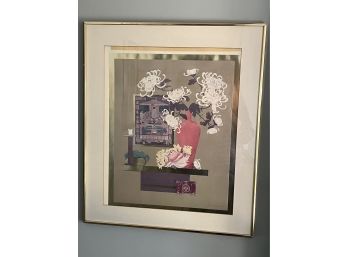 Pretty Signed Print By Artist Eve In A Quality Matted Frame