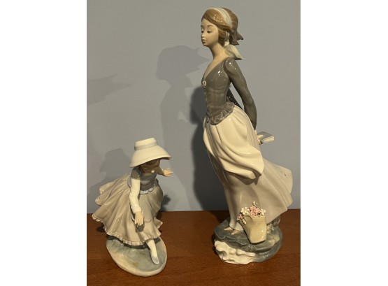 Pair Of Porcelain Figurines Includes Lladro And Nao
